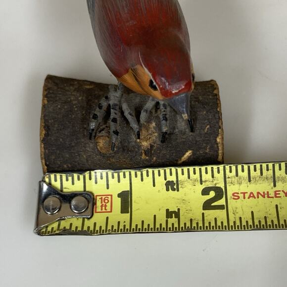 Vtg Mini Hand Painted Carved Wooden Finch Bird Figure Sculpture Folk Art - Picture 8 of 11
